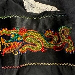 VTG US Navy Dress Jumper 36 R Black Wool Cracker Jack 70s Dragon The Big O Naval